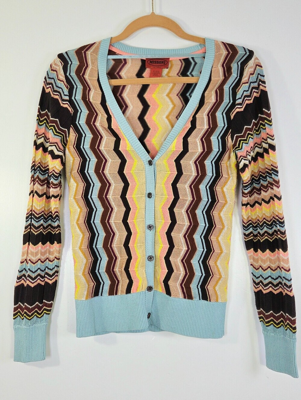 MISSONI FOR TARGET ZIG ZAG CHEVRON CARDIGAN SWEATER.